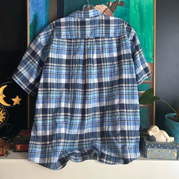 St. John's Bay Men's Blue and Black Plaid Shirt XL - Picture 7 of 12